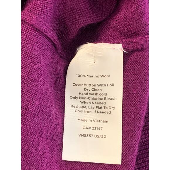 Talbots Women's Soft Merino V-Neck Pullover Sweater Long Sleeve Purple Size LP - Picture 4 of 5